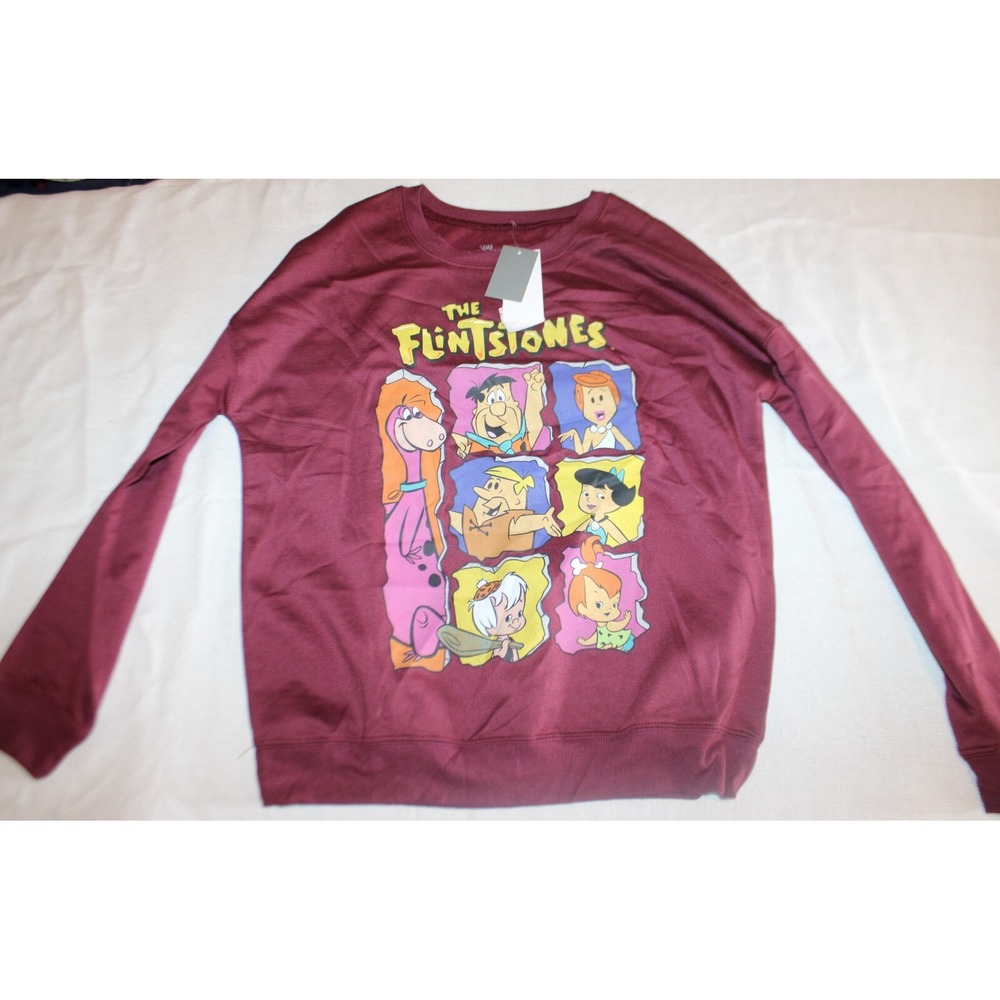 The Flintstones Women's Sweatshirt Pullover long sleeve Graphic Size XS